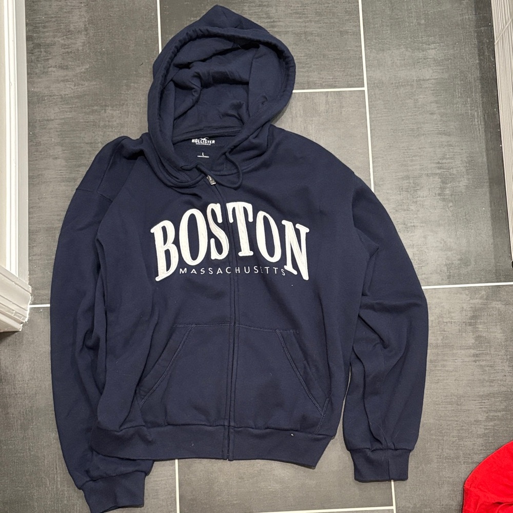 Hollister Navy Blue Hoodie Jacket